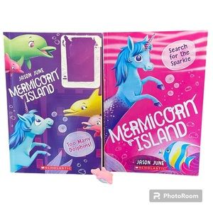 Mermicorn Island Paperback Books with Dolphin Eraser Scholastic Books